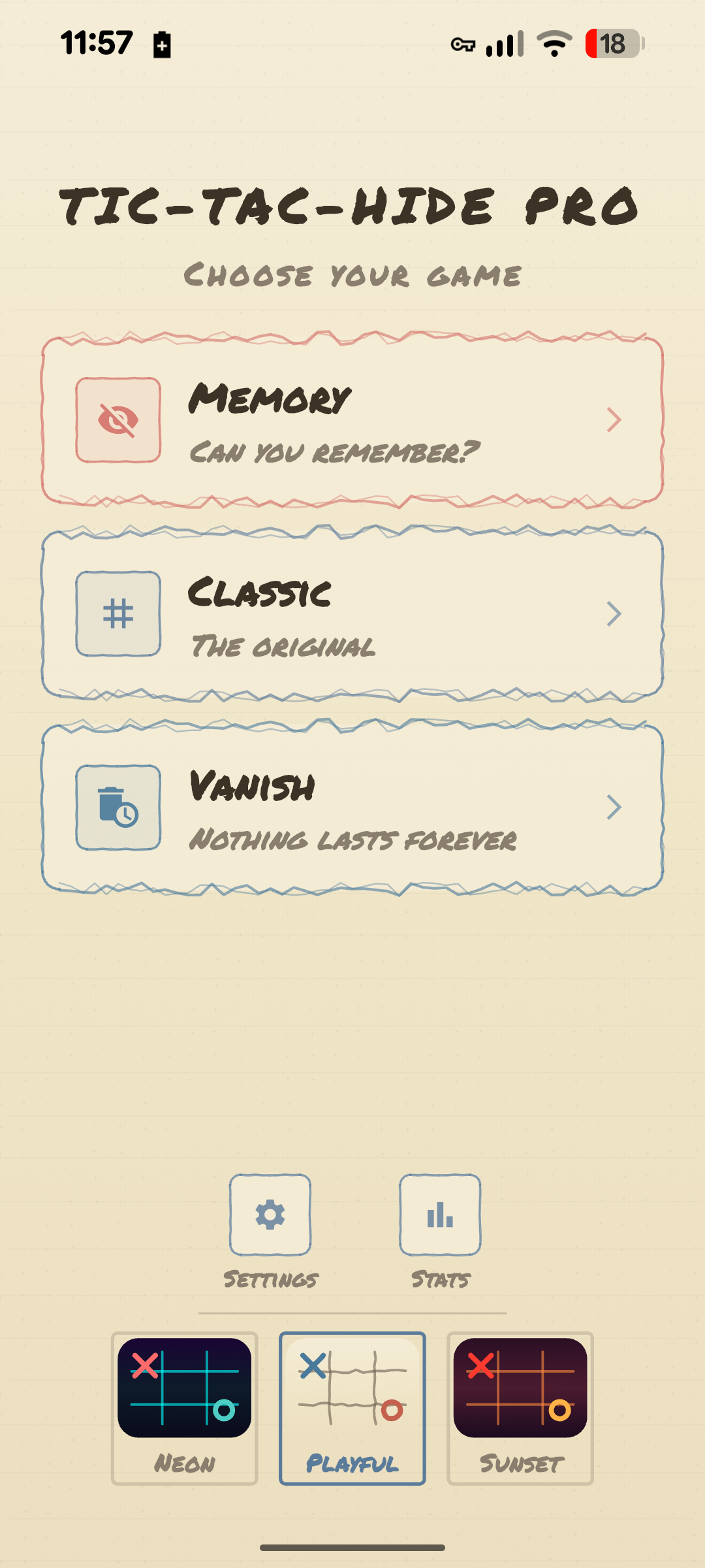 Home screen - Playful theme